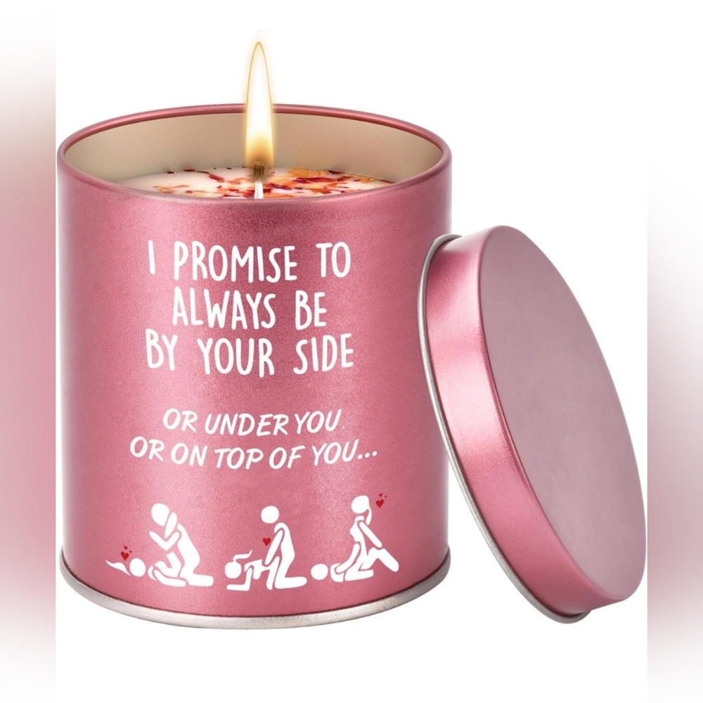Funny Rose Scented Candle With Gift Box, 9 oz I Promise